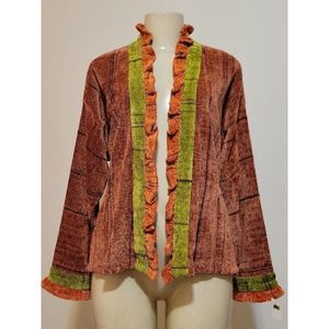 MARCIA  HAMMOND  ART  HAND WOVEN COTTON RAYON MIX BLAZER MULTICOLOR SIZE M #958